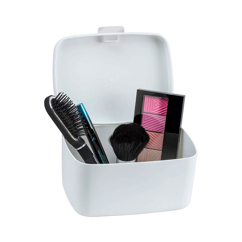 Barcelona White Small Bathroom Storage Box With Lid by JB Saeed Studio