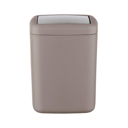 Barcelona Taupe Swing Cover Bathroom Waste Bin 3 Ltr