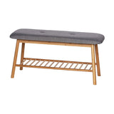 Wenko Storage Bench with Padded Seat, Bamboo Rack