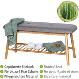 Wenko Storage Bench with Padded Seat, Bamboo Rack