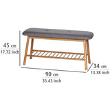 Wenko Storage Bench with Padded Seat, Bamboo Rack
