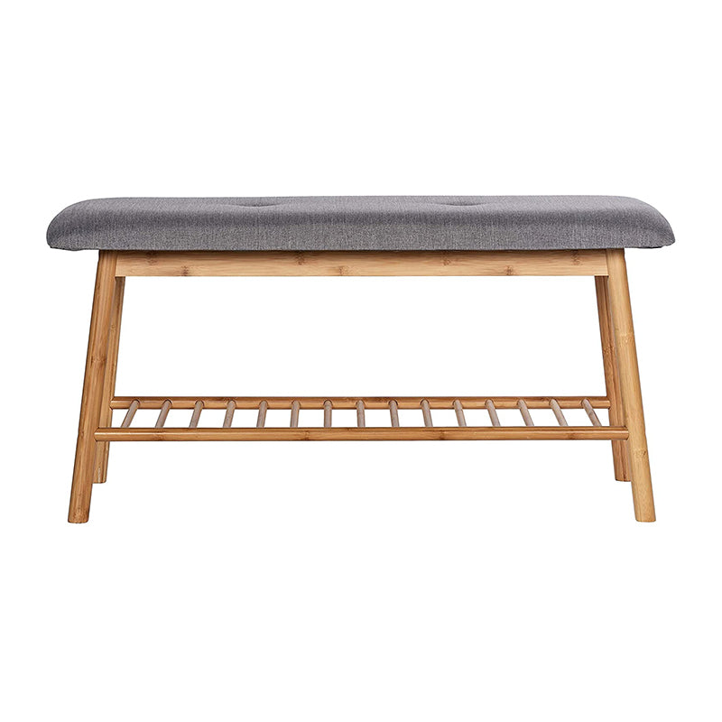 Wenko Storage Bench with Padded Seat, Bamboo Rack
