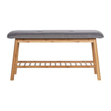 Wenko Storage Bench with Padded Seat, Bamboo Rack