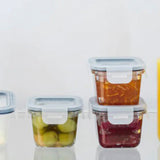 Food container with lid, square/glass 180 ml (3 Piece Set)