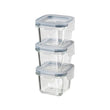 Food container with lid, square/glass 180 ml (3 Piece Set)