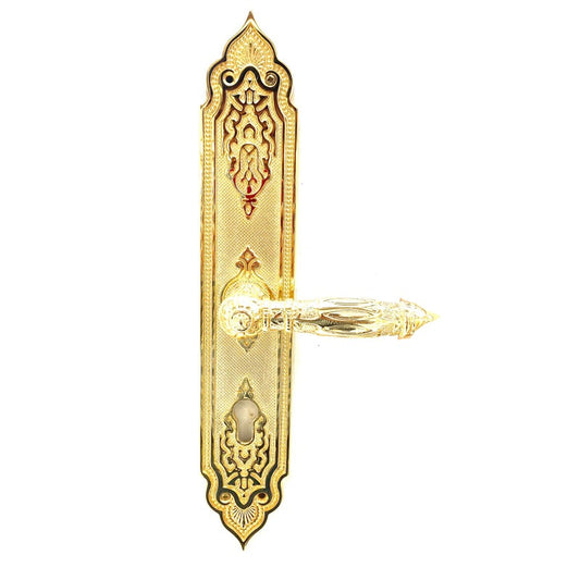 Brass Main Door Handle Gold Plated