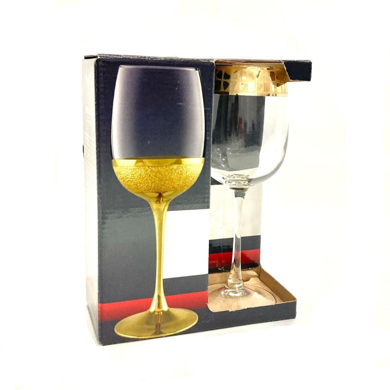 Gold Goblet Glass Set (Pack of 2)