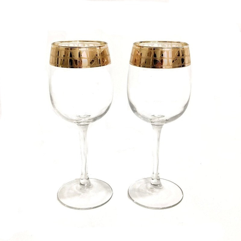 Gold Goblet Glass Set (Pack of 2)