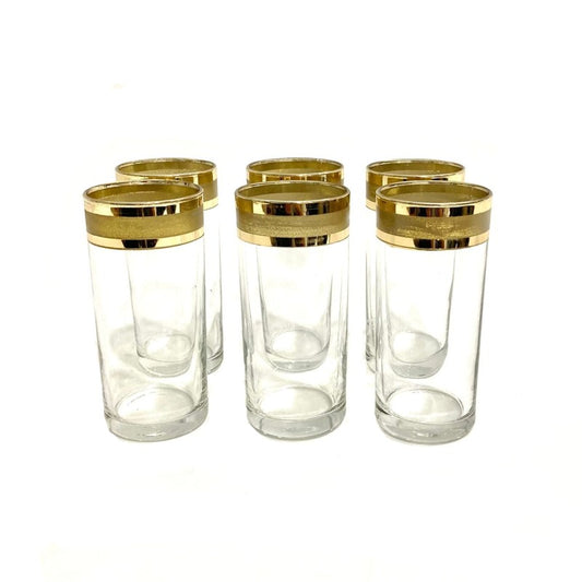 Gold Cocktail High Ball Glass Set (Pack of 6)