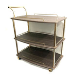Euro Gold Kitchen Tea Trolley Brown Wood