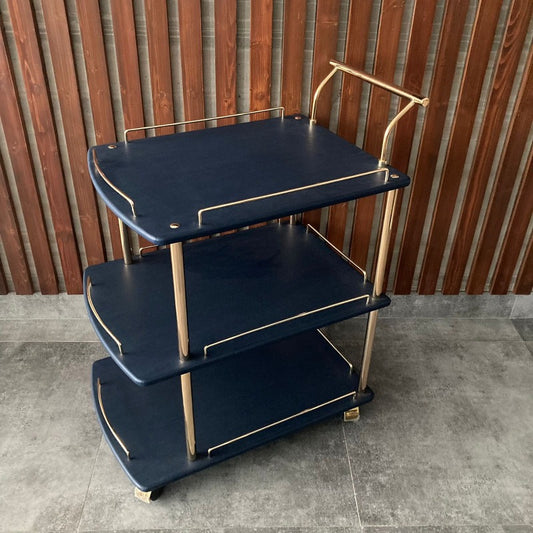 Euro Gold Kitchen Tea Trolley Black