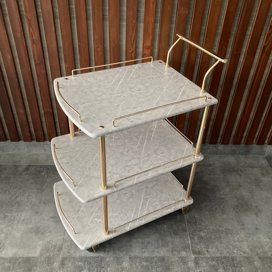 Euro Gold Kitchen Tea Trolley Stone