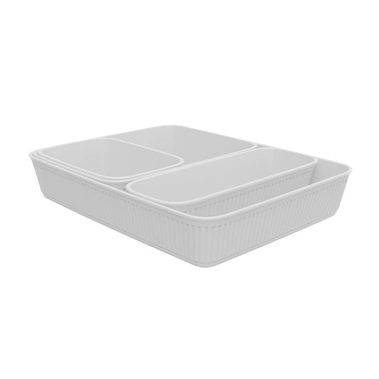 Tatay Set of 4 Drawer Organisers White