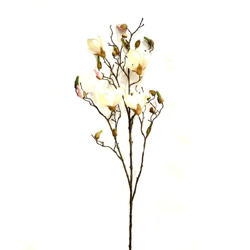 Faux Magnolia Stem White/Pink