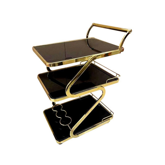 Kitchen Tea Trolley Black & Gold