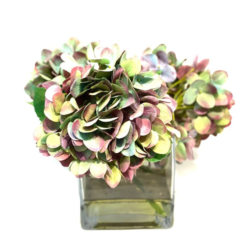 Hydrangea in Glass Vase Small