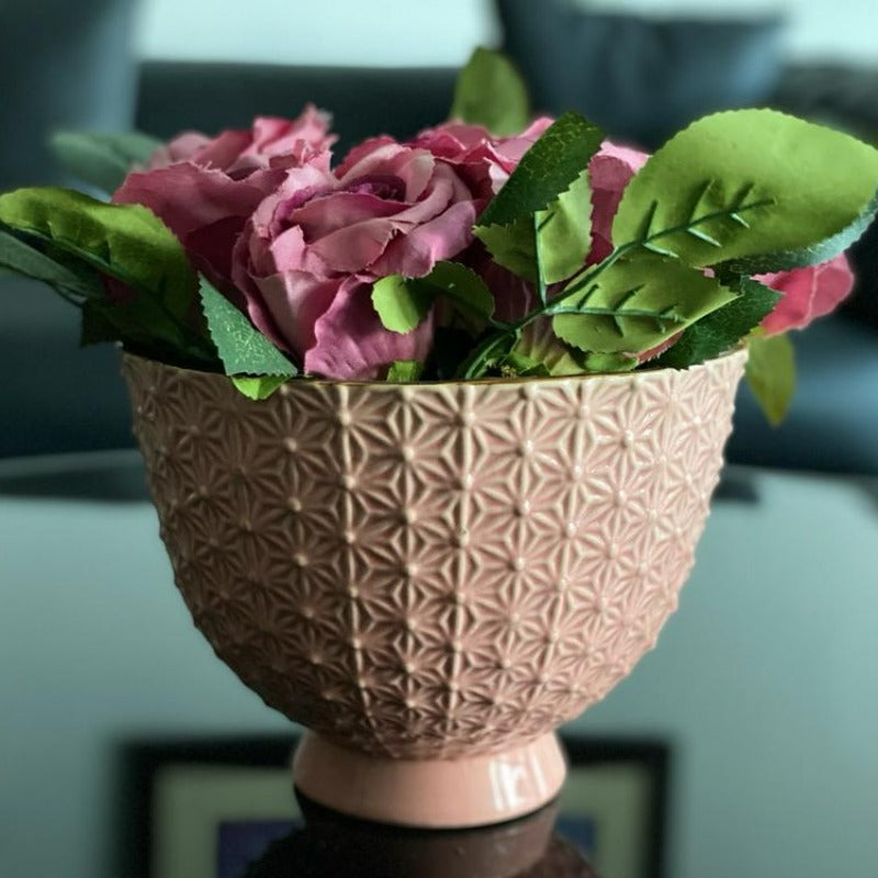 Faux Flower Arrangement in Pink Pot