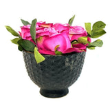 Faux Roses in Black Vase