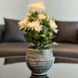 Artificial Flowers White in Ceramic Pot
