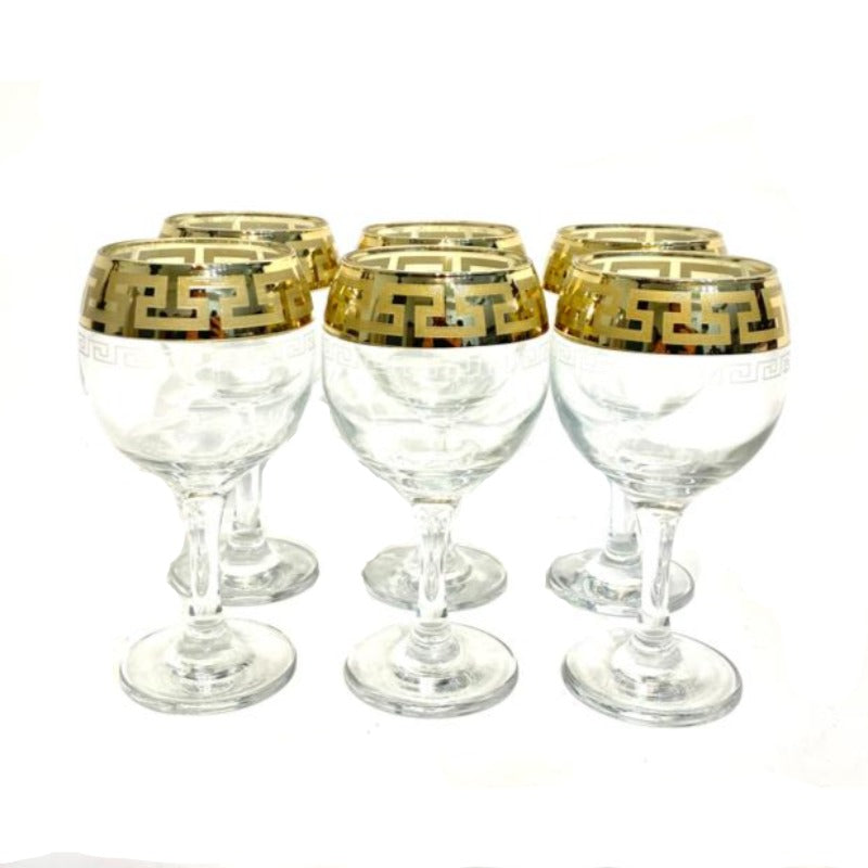 Gold Goblet Glass Set (Pack of 6)