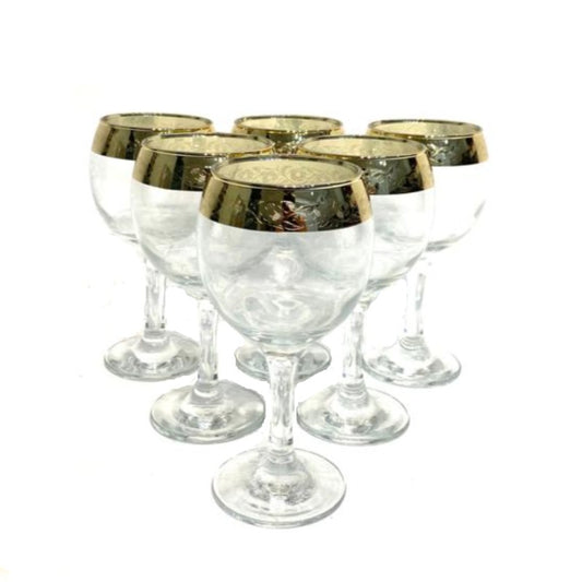 Gold Goblet Glass Set (Pack of 6)