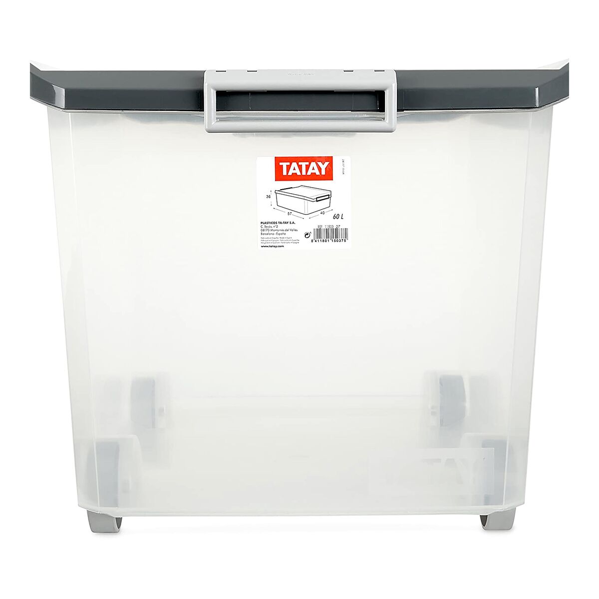 Storage Box with Wheels 60L. Grey