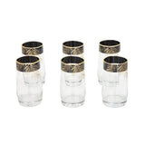 Black & Gold Drinking Glass Set (Pack of 6)