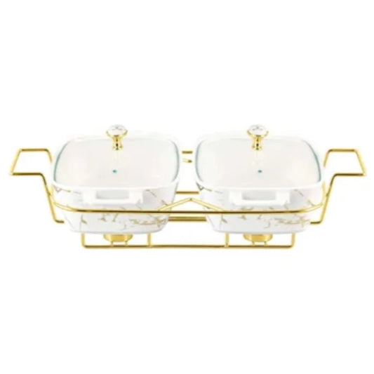 Casserole Twin Burner Rectangle With Lid