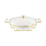 Casserole Burner Dish Oval With Lid 13.5"
