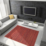 Brighton Flatwoven Red Stripped Rug
