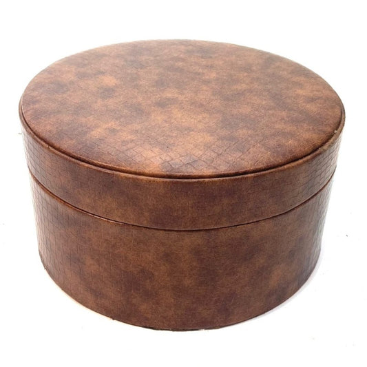 Round Faux Leather Storage Box/Organiser