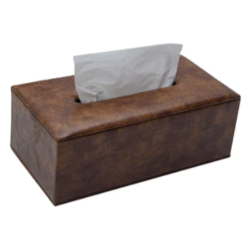Faux Leather Tissue Box Snake