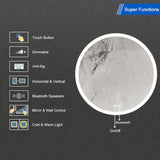 Smart Touch LED Mirror Round 42 x 42 With Bluetooth