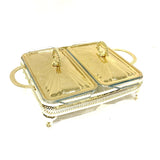 Small Double Casserole With Lid Gold