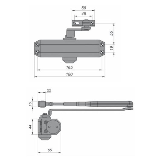 Overhead Door Closer EN2-4 Brown