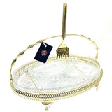 Oval Division Dish on Stand With Fork