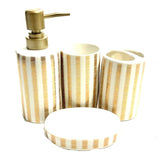 Bathroom Set White & Gold (Set of 4Pcs)