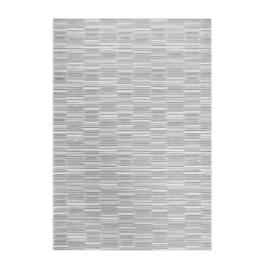 Brighton Indoor/Outdoor Rug Flatweave Grey Stripped