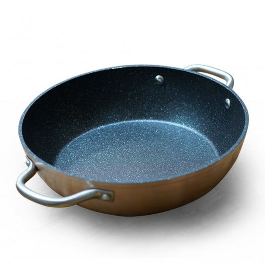 Deep Frypan Copper with handle 28cm