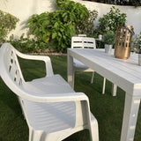 Garden Bench Flores Pastel White