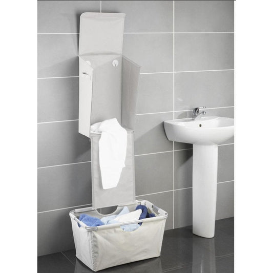 Mobile Wall Laundry Bin Beige