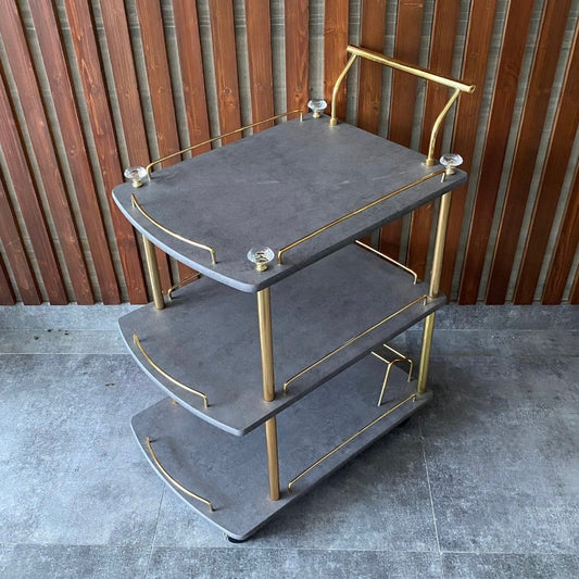 Euro Gold Kitchen Tea Trolley Grey