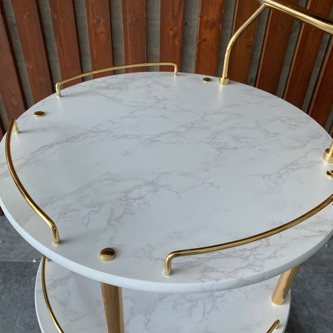 EuroGold Kitchen Tea Trolley Round White