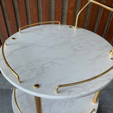EuroGold Kitchen Tea Trolley Round White