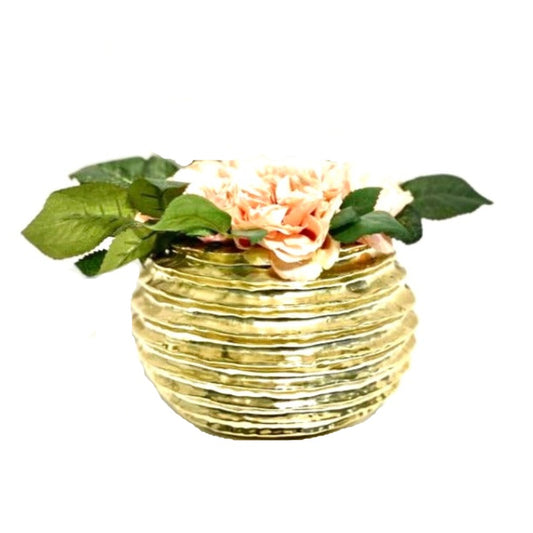 English Rose in Gold Pot Arrangement