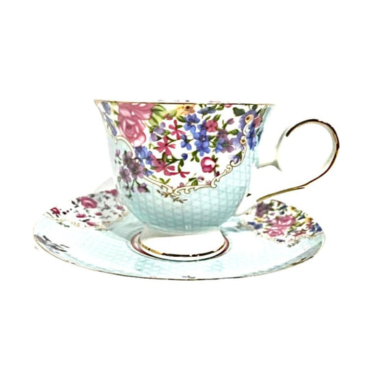 Cup & Saucer Set Blue Elegance (6pcs Set)