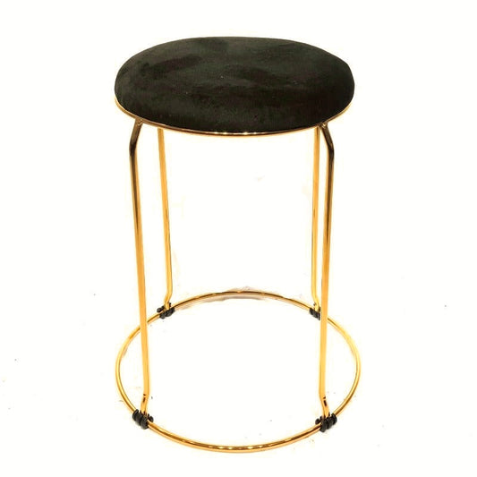 Metal Stool Brown Seat