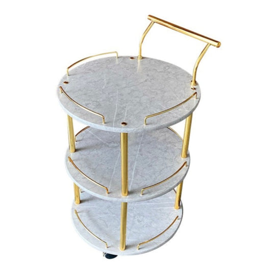 EuroGold Kitchen Tea Trolley Round Grey