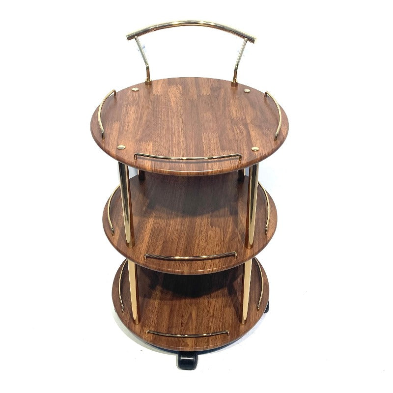 Kitchen Tea Trolley Round Brown