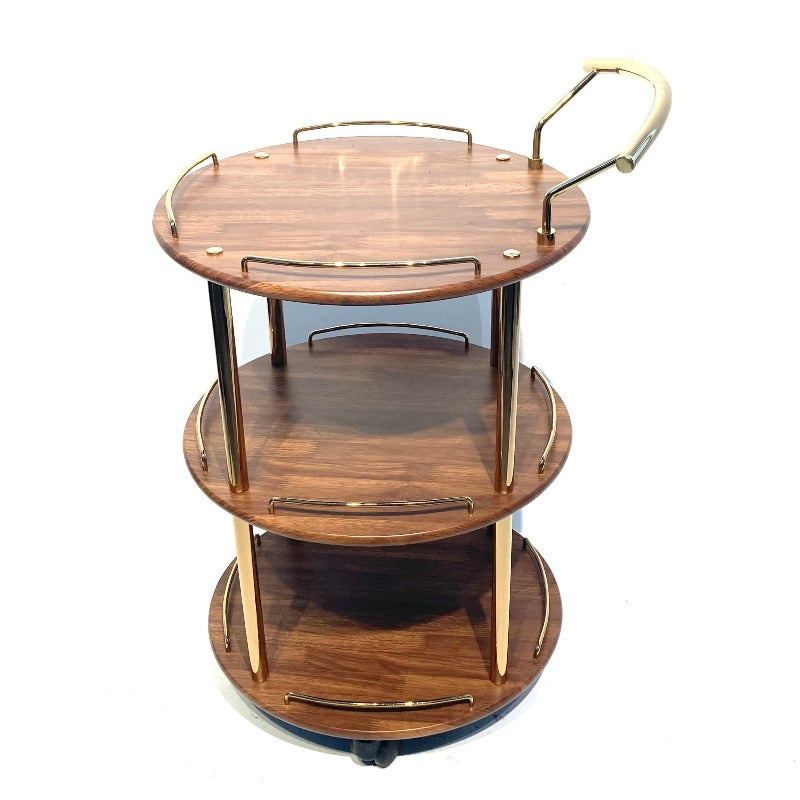 Kitchen Tea Trolley Round Brown